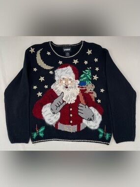 STUDIO VINTAGE BLACK UGLY CHRISTMAS SWEATER